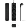 Aisens Regleta de 4 Tomas con Cable de 1,4 m, Negro